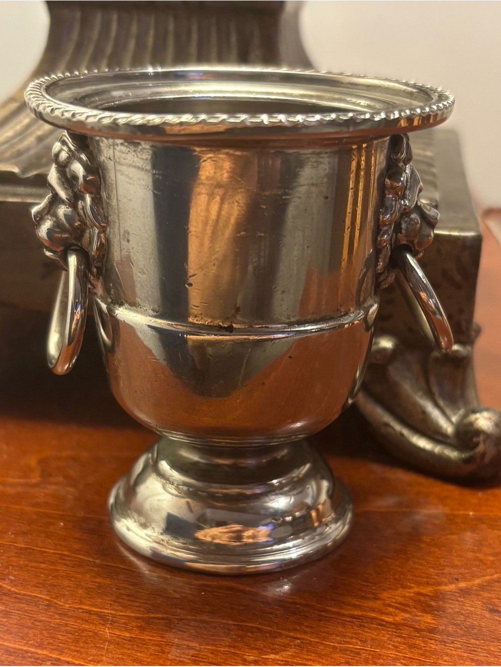 Mini porte-cure-dents Raimond argenté / Silver Toothpick Holder Lion Heads